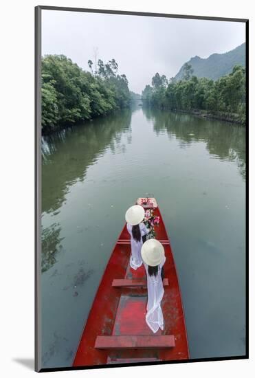 Vietnam, Perfume River. Young Vietnamese Girls on a Boat Going to the Perfume Pagoda (Mr)-Matteo Colombo-Mounted Photographic Print