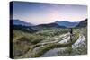 Vietnam, Sapa. Red Dao Woman on Rice Paddies at Sunrise (Mr)-Matteo Colombo-Stretched Canvas