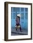 Vietnam. Street vendor with fruit and vegetable basket. Hoi Anh.-Tom Norring-Framed Photographic Print