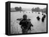 Vietnam War Paratroopers Rain-Henri Huet-Framed Stretched Canvas