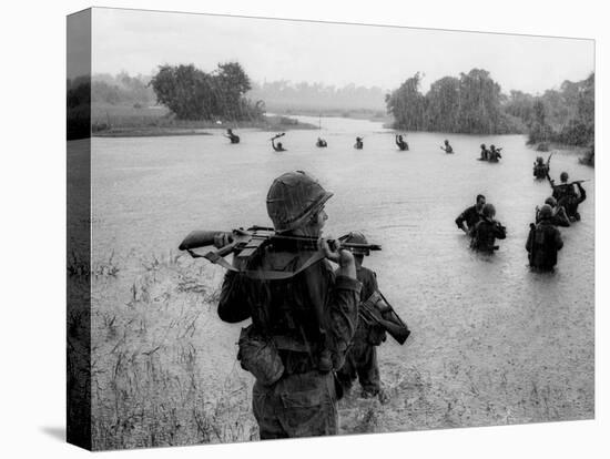 Vietnam War Paratroopers Rain-Henri Huet-Stretched Canvas