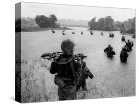 Vietnam War Paratroopers Rain-Henri Huet-Stretched Canvas