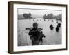 Vietnam War Paratroopers Rain-Henri Huet-Framed Premium Photographic Print