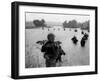 Vietnam War Paratroopers Rain-Henri Huet-Framed Premium Photographic Print