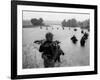 Vietnam War Paratroopers Rain-Henri Huet-Framed Photographic Print