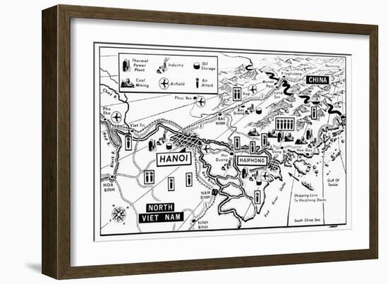 Vietnam War Target Map-Associated Press-Framed Photographic Print