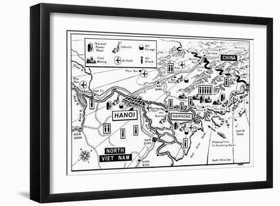 Vietnam War Target Map-Associated Press-Framed Photographic Print