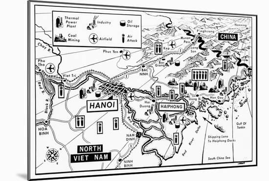 Vietnam War Target Map-Associated Press-Mounted Photographic Print