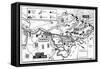 Vietnam War Target Map-Associated Press-Framed Stretched Canvas