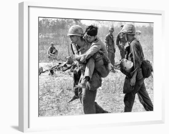 Vietnam War U.S. Aid Enemy Wounded-Horst Faas-Framed Photographic Print