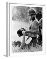 Vietnam War - U.S. Army Wounded-Henri Huet-Framed Premium Photographic Print