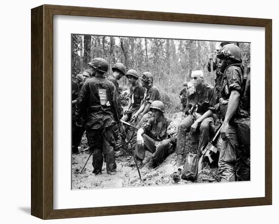 Vietnam War - U.S. Army Zone D-Henri Huet-Framed Premium Photographic Print