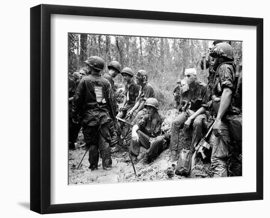Vietnam War - U.S. Army Zone D-Henri Huet-Framed Premium Photographic Print