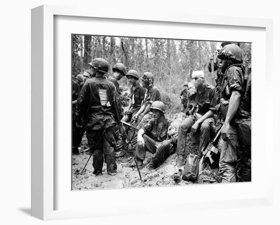 Vietnam War - U.S. Army Zone D-Henri Huet-Framed Premium Photographic Print