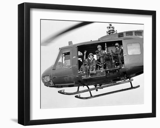 Vietnam War U.S. GI Peace Sign-Associated Press-Framed Premium Photographic Print