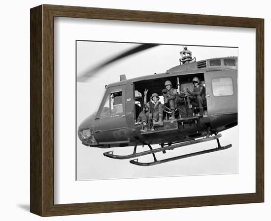 Vietnam War U.S. GI Peace Sign-Associated Press-Framed Photographic Print