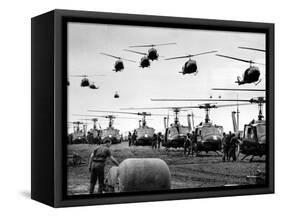 Vietnam War U.S. Helicopters Gas-Henri Huet-Framed Stretched Canvas