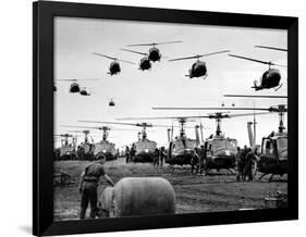 Vietnam War U.S. Helicopters Gas-Henri Huet-Framed Photographic Print