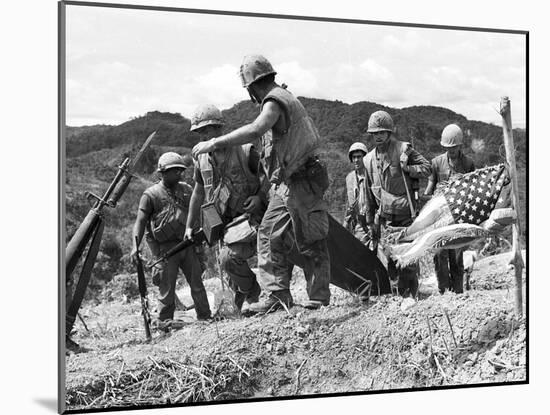 Vietnam War U.S. Marine Casualty-Henri Huet-Mounted Premium Photographic Print