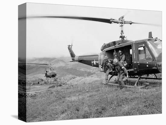 Vietnam War U.S. Troops HU1 Huey-Rick Merron-Stretched Canvas