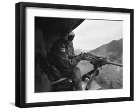 Vietnam War US Helicopter Gunner-Henri Huet-Framed Premium Photographic Print