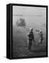 Vietnam War US Helicopter Landing-Henri Huet-Framed Stretched Canvas