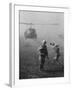 Vietnam War US Helicopter Landing-Henri Huet-Framed Premium Photographic Print