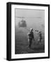 Vietnam War US Helicopter Landing-Henri Huet-Framed Photographic Print