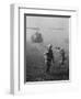 Vietnam War US Helicopter Landing-Henri Huet-Framed Photographic Print