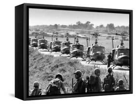 Vietnam War US Helicopters-Associated Press-Framed Stretched Canvas