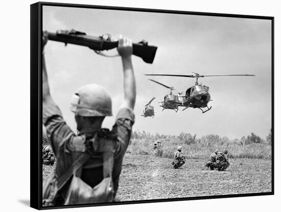 Vietnam War US Helicopters-Henri Huet-Framed Stretched Canvas