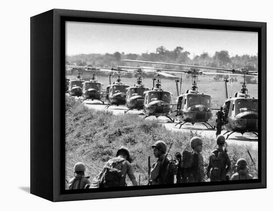 Vietnam War US Helicopters-Associated Press-Framed Stretched Canvas