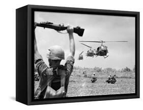 Vietnam War US Helicopters-Henri Huet-Framed Stretched Canvas