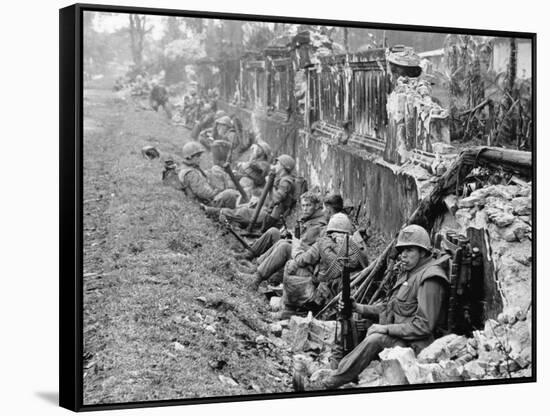 Vietnam War US Marines Hue-Associated Press-Framed Stretched Canvas