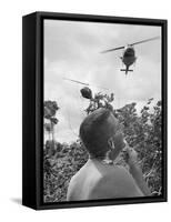 Vietnam War US Shaving-Horst Faas-Framed Stretched Canvas