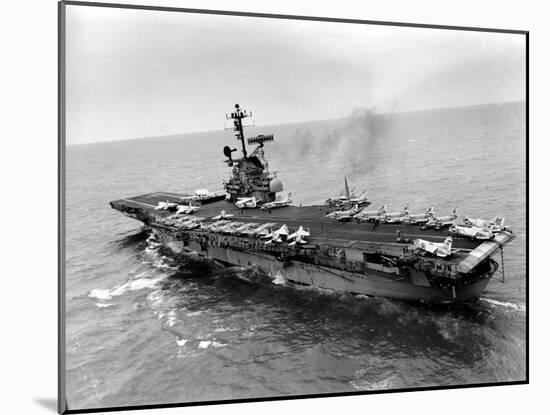 Vietnam War USS Aircraft Carrier-Holloway-Mounted Premium Photographic Print