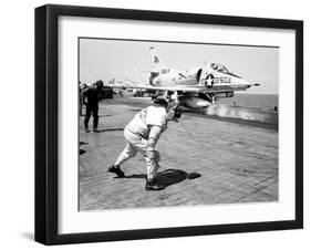 Vietnam War USS Intrepid Skyhawk-Henri Huet-Framed Premium Photographic Print