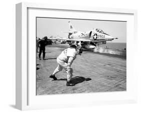 Vietnam War USS Intrepid Skyhawk-Henri Huet-Framed Premium Photographic Print