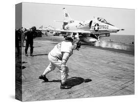 Vietnam War USS Intrepid Skyhawk-Henri Huet-Stretched Canvas