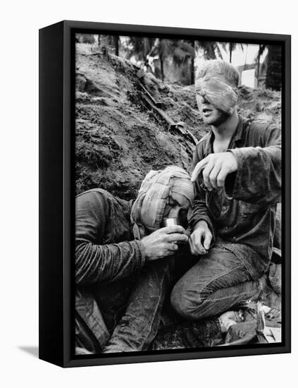 Vietnam War Wounded Medic-Henri Huet-Framed Stretched Canvas