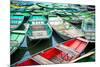 Vietnamese Boats on the River Early in the Morning. Tam Coc, Ninh Binh. Vietnam Travel Landscape An-Perfect Lazybones-Mounted Photographic Print