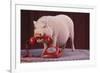 Vietnamese Pot-Bellied Pig Using Telephone-DLILLC-Framed Photographic Print