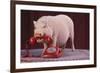 Vietnamese Pot-Bellied Pig Using Telephone-DLILLC-Framed Photographic Print