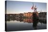 Vieux Bassin Looking to Saint Catherine Quay with Replica Galleon at Dawn, Normandy, France-Stuart Black-Stretched Canvas