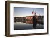 Vieux Bassin Looking to Saint Catherine Quay with Replica Galleon at Dawn, Normandy, France-Stuart Black-Framed Photographic Print