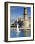 Vieux Port, Fort St. Jean, Marseille, Provence, France, Europe-John Miller-Framed Photographic Print