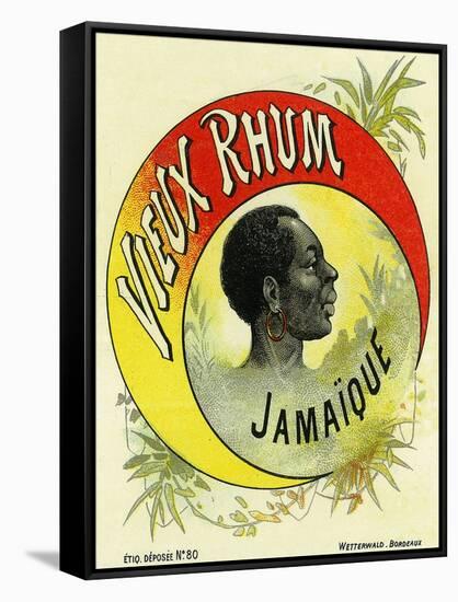 Vieux Rhum Jamaique Brand Rum Label-Lantern Press-Framed Stretched Canvas