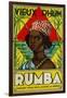 Vieux Rhum Rumba Brand Rum Label-Lantern Press-Framed Art Print