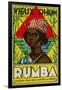 Vieux Rhum Rumba Brand Rum Label-Lantern Press-Framed Art Print