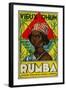 Vieux Rhum Rumba Brand Rum Label-Lantern Press-Framed Art Print